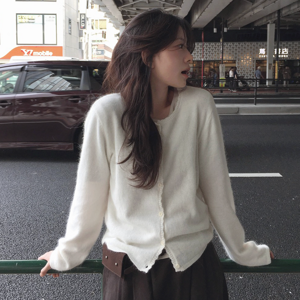 [SLOWAND] ONLY SLOW Lace Angora Cardigan