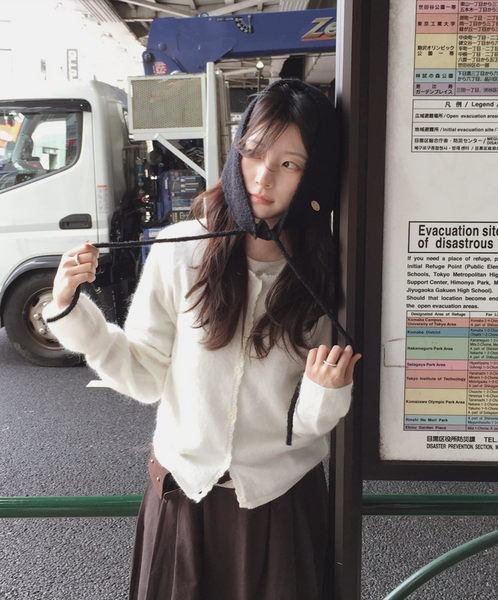 [SLOWAND] ONLY SLOW Lace Angora Cardigan