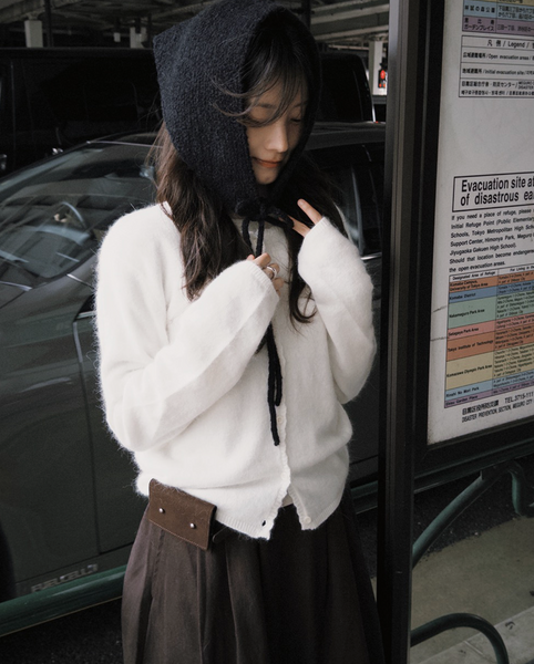 [SLOWAND] ONLY SLOW Lace Angora Cardigan