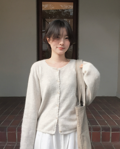 [SLOWAND] ONLY SLOW Lace Angora Cardigan