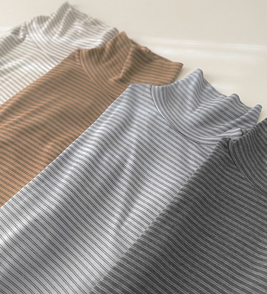 [SLOWAND] #SLOWMADE. Turtleneck & Stripe Turtleneck T-shirt