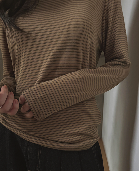 [SLOWAND] #SLOWMADE. Turtleneck & Stripe Turtleneck T-shirt