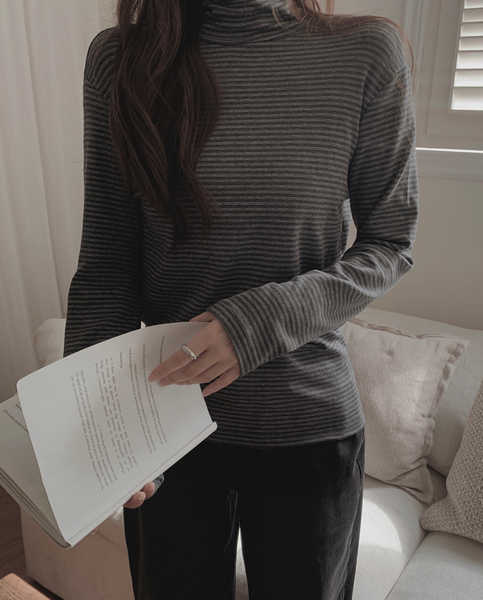 [SLOWAND] #SLOWMADE. Turtleneck & Stripe Turtleneck T-shirt