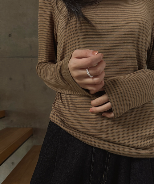[SLOWAND] #SLOWMADE. Turtleneck & Stripe Turtleneck T-shirt