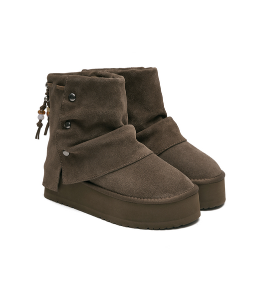 [Rockfish Weatherwear] STUD MAXI FOLDED BOOTS SHORT (2colours)