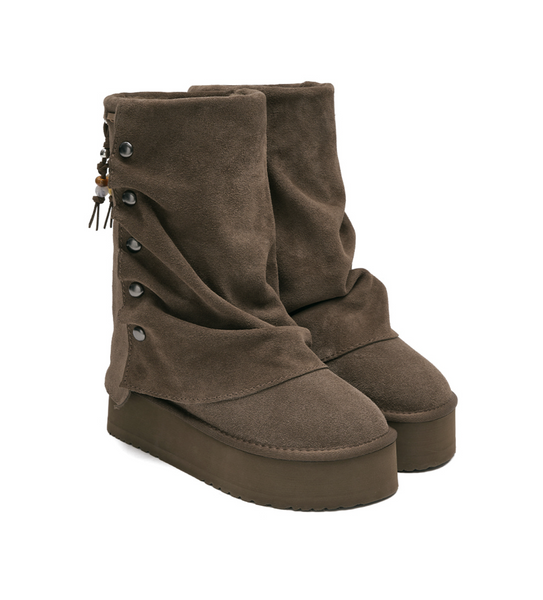 [Rockfish Weatherwear] STUD MAXI FOLDED BOOTS MIDDLE (2colours)