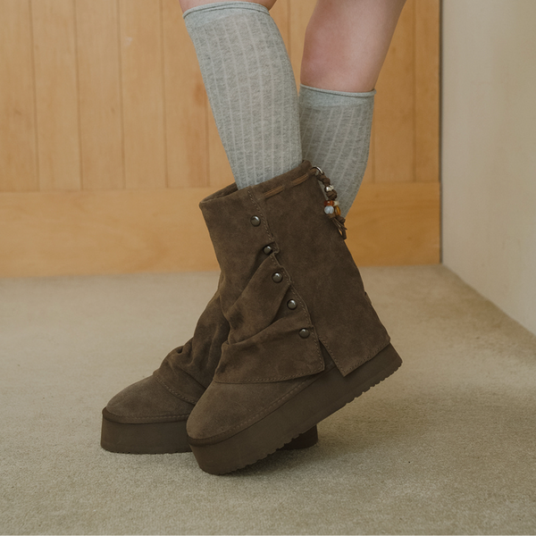 [Rockfish Weatherwear] STUD MAXI FOLDED BOOTS MIDDLE (2colours)