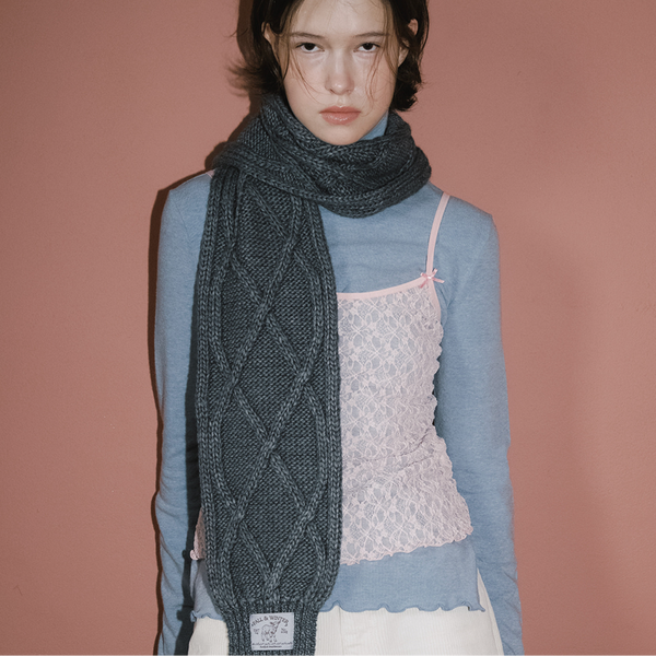 [Rockfish Weatherwear] DIAMOND CABLE SCARF (4colours)