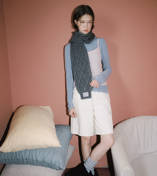 [Rockfish Weatherwear] DIAMOND CABLE SCARF (4colours)