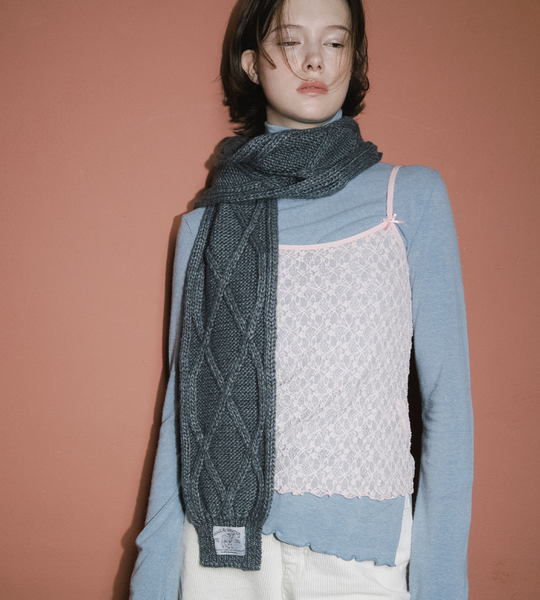 [Rockfish Weatherwear] DIAMOND CABLE SCARF (4colours)