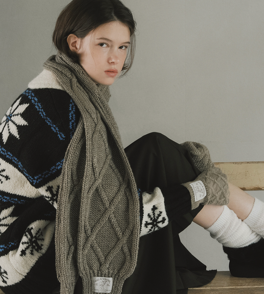 [Rockfish Weatherwear] DIAMOND CABLE SCARF (4colours)