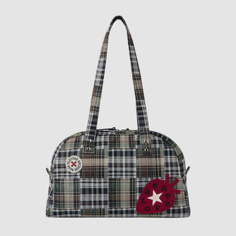 [aeae] EMBROIDERY TOTE BAG (MIXED CHECK)