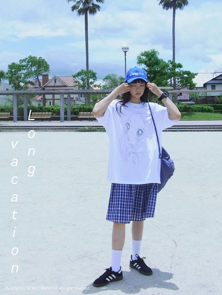 [WONDERVISITOR] Ascii Heesu Overfit T-shirt [White]