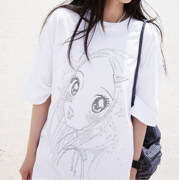 [WONDERVISITOR] Ascii Heesu Overfit T-shirt [White]