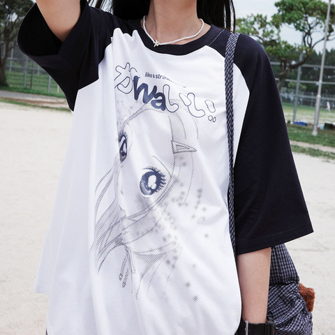 [WONDERVISITOR] KAWAii HEESU Overfit Raglan T-shirt [Navy]