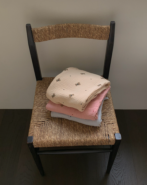 [Juuneedu] Mandy Bear Crinkle Cotton Long Sleeve Pajamas (3colours)