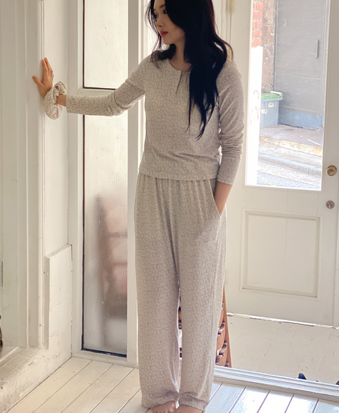 [Juuneedu] Jeu Flower Scrunchy Pajama Set