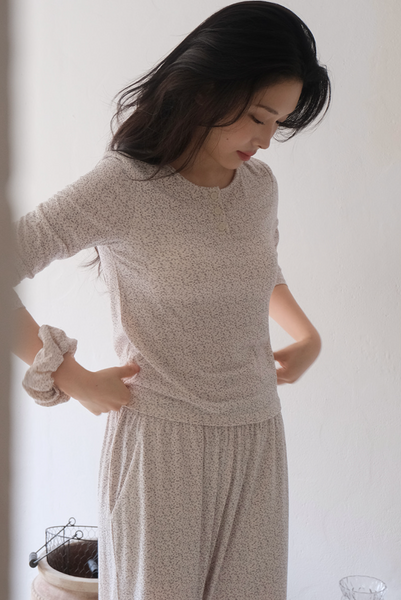 [Juuneedu] Jeu Flower Scrunchy Pajama Set