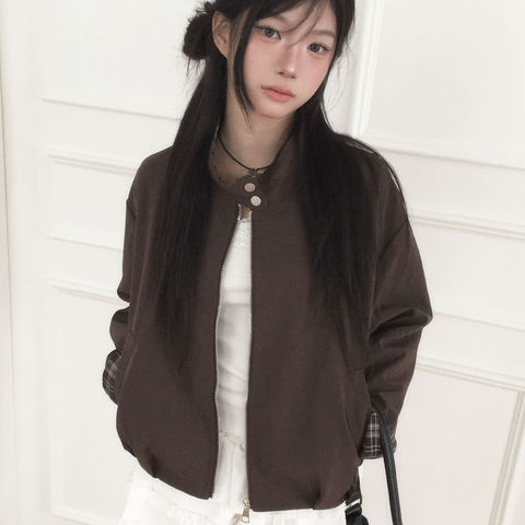 [MODIMOOD] Autumn Checkered Hem Pintuck Jumper