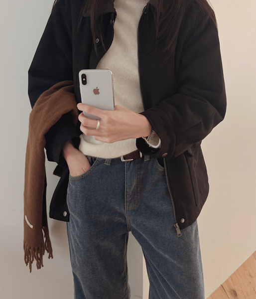 [SLOWAND] # SLOWMADE Light Warm Velvet Napping Straight Fit Denim Pants