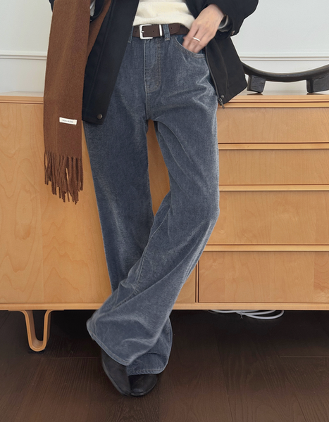 [SLOWAND] # SLOWMADE Light Warm Velvet Napping Straight Fit Denim Pants
