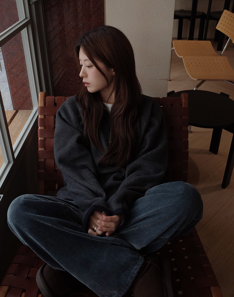 [SLOWAND] # SLOWMADE Light Warm Velvet Napping Straight Fit Denim Pants