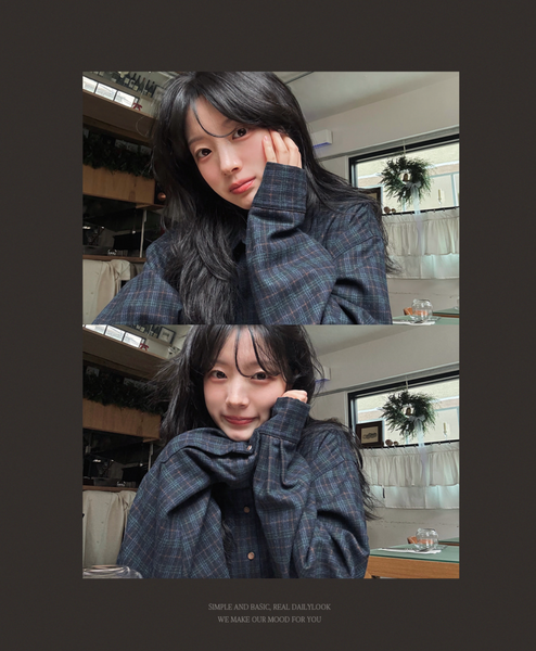 [SLOWAND] # SLOWMADE Deep Mood Fine Checkered Woolen Shirt