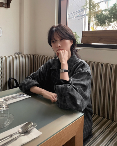 [SLOWAND] # SLOWMADE Deep Mood Fine Checkered Woolen Shirt