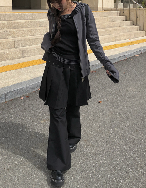 [MODIMOOD] Novin Colour Snap Hood Button T-Shirt