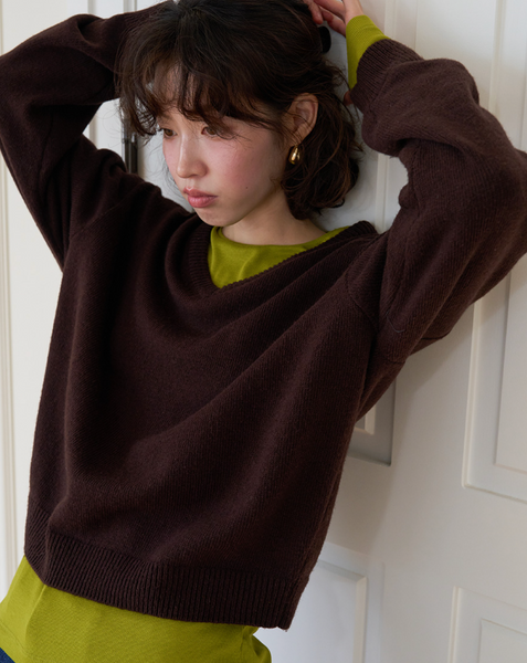 [FROM BEGINNING][MADE] Mercy Basic V-Neck Knitwear