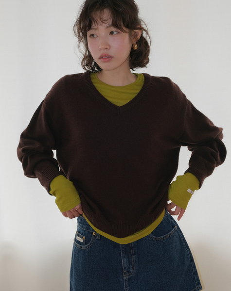 [FROM BEGINNING][MADE] Mercy Basic V-Neck Knitwear