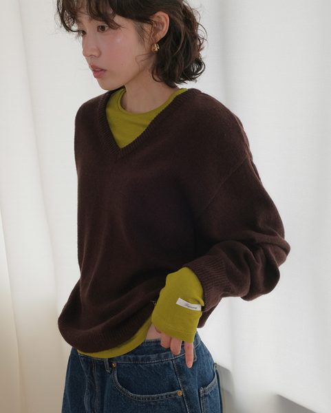 [FROM BEGINNING][MADE] Mercy Basic V-Neck Knitwear