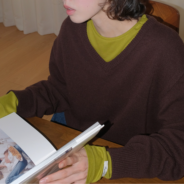 [FROM BEGINNING][MADE] Mercy Basic V-Neck Knitwear