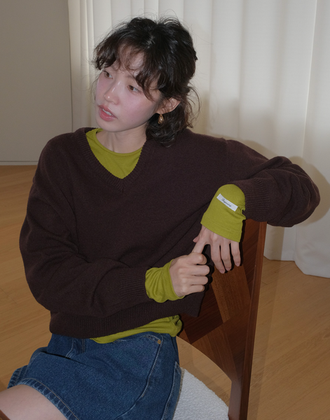 [FROM BEGINNING][MADE] Mercy Basic V-Neck Knitwear