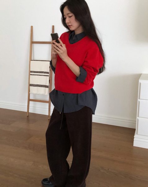 [FROM BEGINNING][MADE] Mercy Basic V-Neck Knitwear