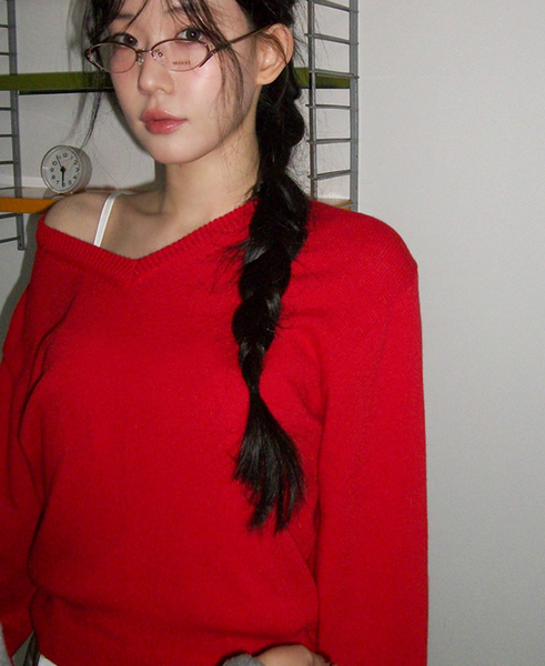 [FROM BEGINNING][MADE] Mercy Basic V-Neck Knitwear