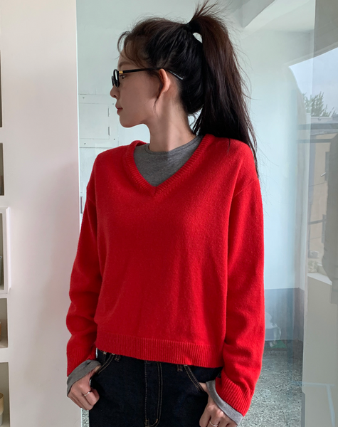 [FROM BEGINNING][MADE] Mercy Basic V-Neck Knitwear
