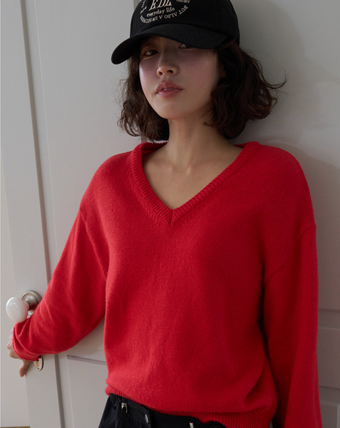 [FROM BEGINNING][MADE] Mercy Basic V-Neck Knitwear
