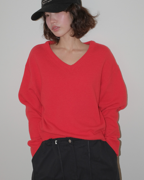 [FROM BEGINNING][MADE] Mercy Basic V-Neck Knitwear