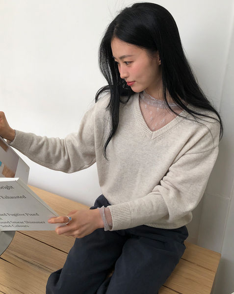 [FROM BEGINNING][MADE] Mercy Basic V-Neck Knitwear