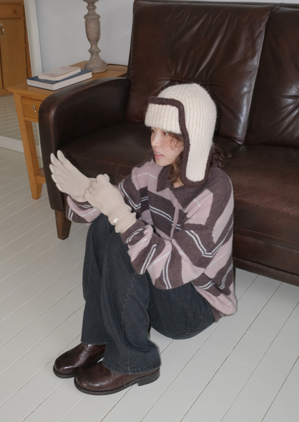 [FROM BEGINNING] Smooth Stripe Collar Knitwear