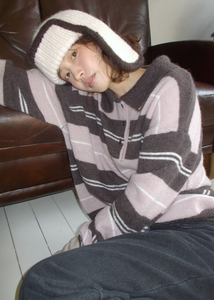 [FROM BEGINNING] Smooth Stripe Collar Knitwear