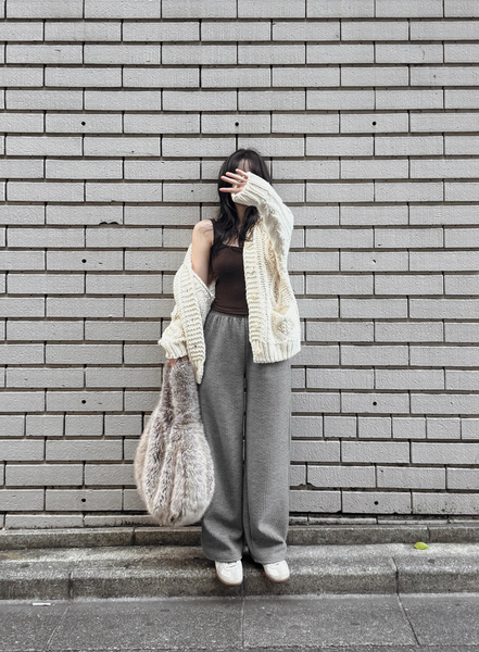 [SLOWAND] # SLOWMADE All Day Tantan Soft Knitwear Sweat Pants