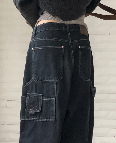 [SHOPPERLAND] Indigo Blue Balloon Denim Pants