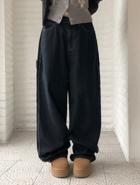 [SHOPPERLAND] Indigo Blue Balloon Denim Pants