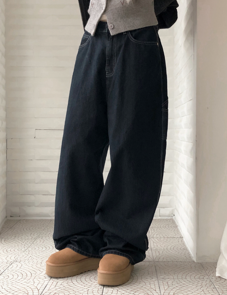[SHOPPERLAND] Indigo Blue Balloon Denim Pants
