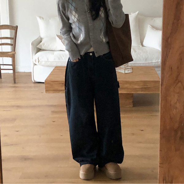 [SHOPPERLAND] Indigo Blue Balloon Denim Pants