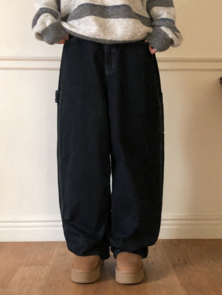 [SHOPPERLAND] Indigo Blue Balloon Denim Pants