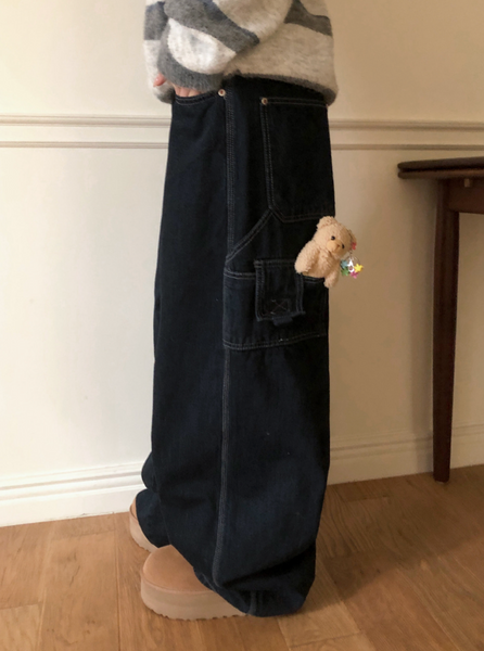[SHOPPERLAND] Indigo Blue Balloon Denim Pants