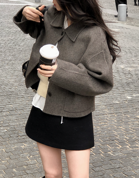 [SHOPPERLAND] Handmade Wool Short Coat